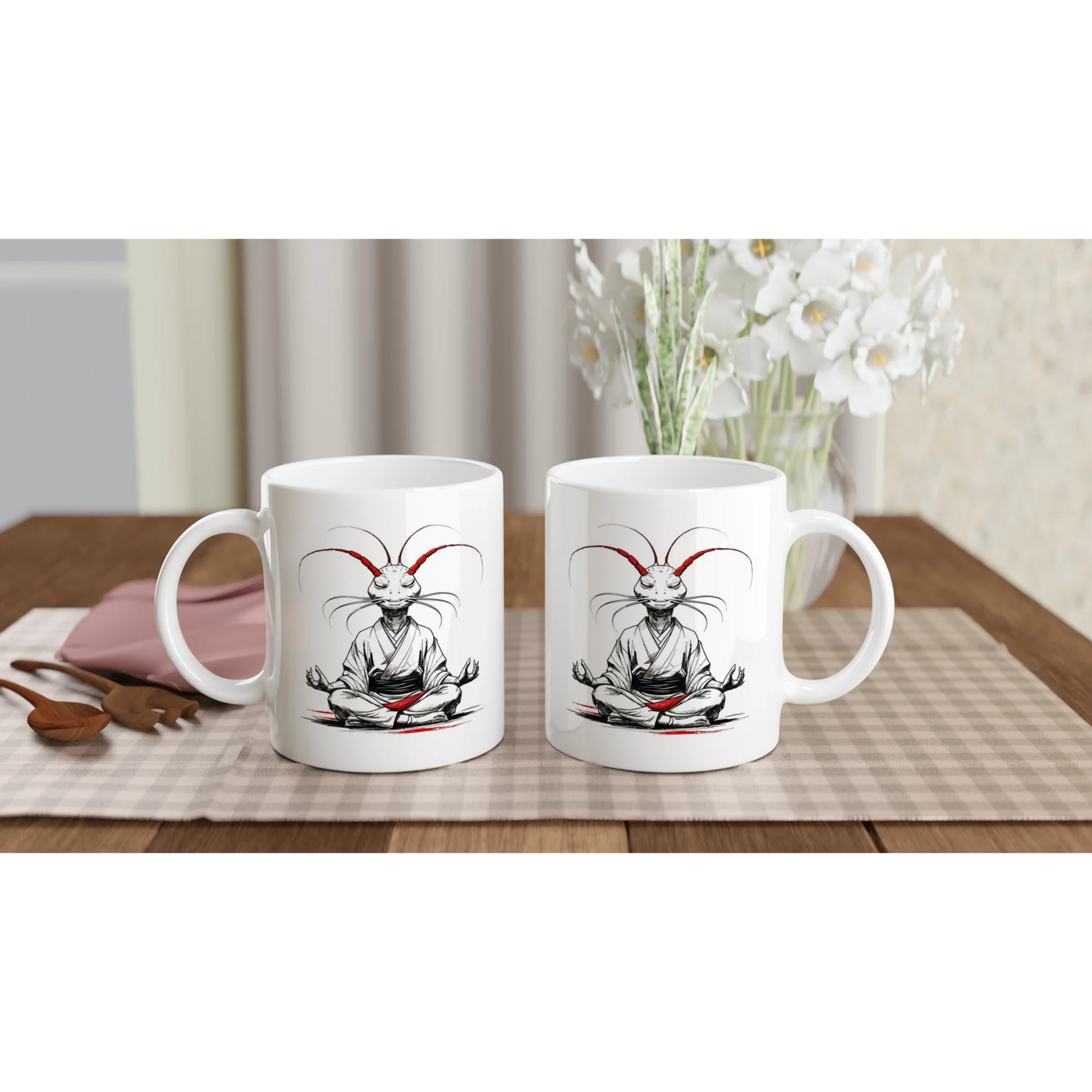 Shrimp Sensei – Weiße Keramiktasse - Shrimplab